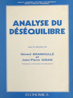 cover image of Analyse du déséquilibre